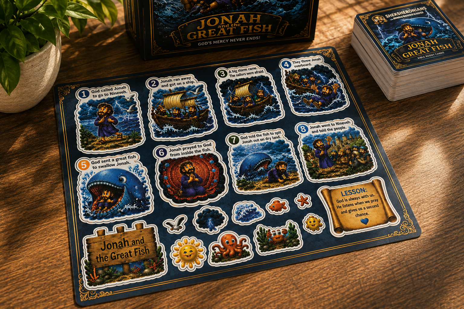 SheksHeronians™ Jonah and the Great Fish Bible Story Activity Kit (23-Pack)